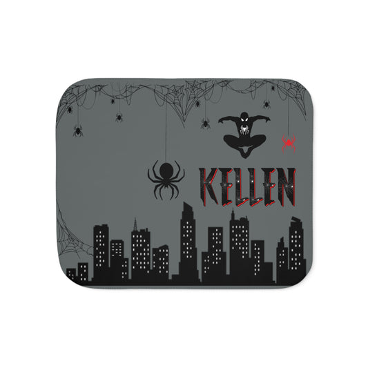 Personalized Sherpa Blanket - Spooky City Design for Cozy Nights