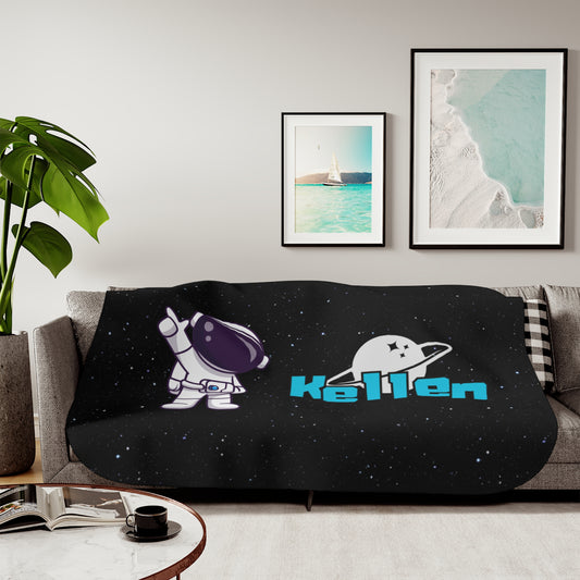 Cosmic Astronaut Sherpa Blanket - Soft Two-Color Design for Kids & Space Lovers