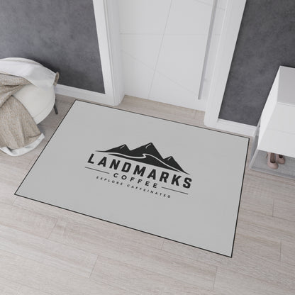 Coffee Shop Floor Mat — 'Landmarks Coffee' Heavy-Duty Entrance Rug