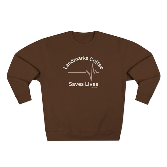 Landmarks Coffee Saves Lives Crewneck