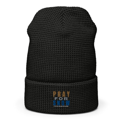 Pray For Snow Waffle Beanie